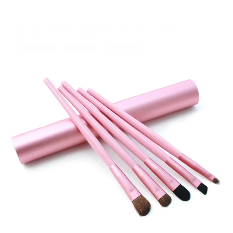 

wholesale Excellent Aluminium Tube face Makeup Brushes Set 5pcs Lip Brush Cosmetics Eye Brush Tool Kit 100sets/lot free shiping