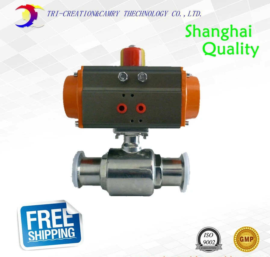 

1" DN20 food grade pneumatic valve,2 way 316 quick-install/sanitary stainless steel ball valve_double acting straight way valve