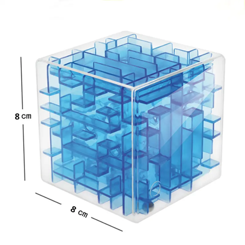 8Cm Doolhof Magische Kubus Puzzel Speelgoed 3D Speed Cube Labyrint Rollende Bal Speelgoed Puzzel Game Cubos Magicos Leren Speelgoed