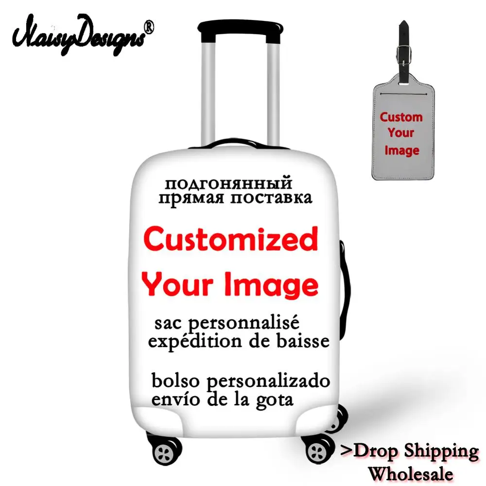 

Noisydesigns Customize Your Image Logo Ladies Luggage Cover Suitcase Protective Elastic Anti-dust Case For Travel Dropshipping