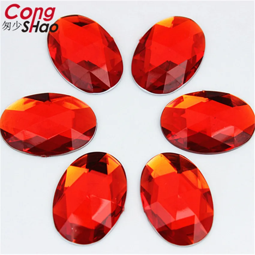 Cong Shao 100PCS 18*25mm Ovale Form Acryl Strasssteine Flatback Steine Und Kristalle Für Kostüm Handwerk DIY Dekoration YB137 – Detail 10