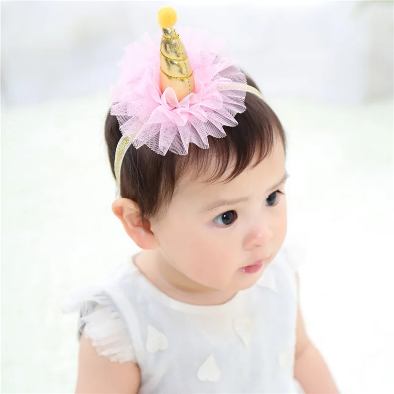 

Baby Flower Crown Headband Unicorn horn ball Floral Wreath Hair Bands Toddler Infant Girl Handmade DIY Headwear Hair Accessories