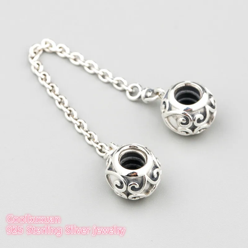 

Spring Authentic 925 Sterling Silver Enchanted Heart Safety Chain Charm Beads Fit Pandora Charms Bracelet Jewelry Making