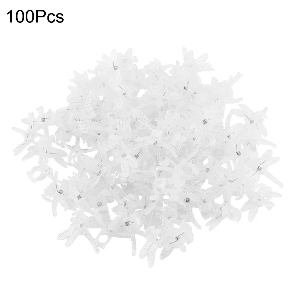 100Pcs Plastic Libel Orchidee Clips Herbruikbare Tuingereedschap Grower Ondersteuning Garden Plant Bloem Wijnstok Grower Ondersteuning Stem Clips
