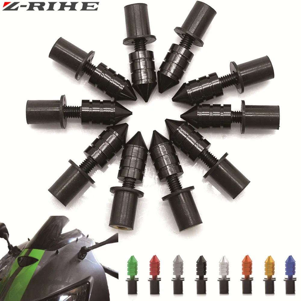 5mm Universal Motorcycle Windscreen Spike M5 Bolts Well Nuts For Kawasaki NINJA 650R ER-6f ER-6n 2006-2008 ER6F ER6N ZXR400 Z650