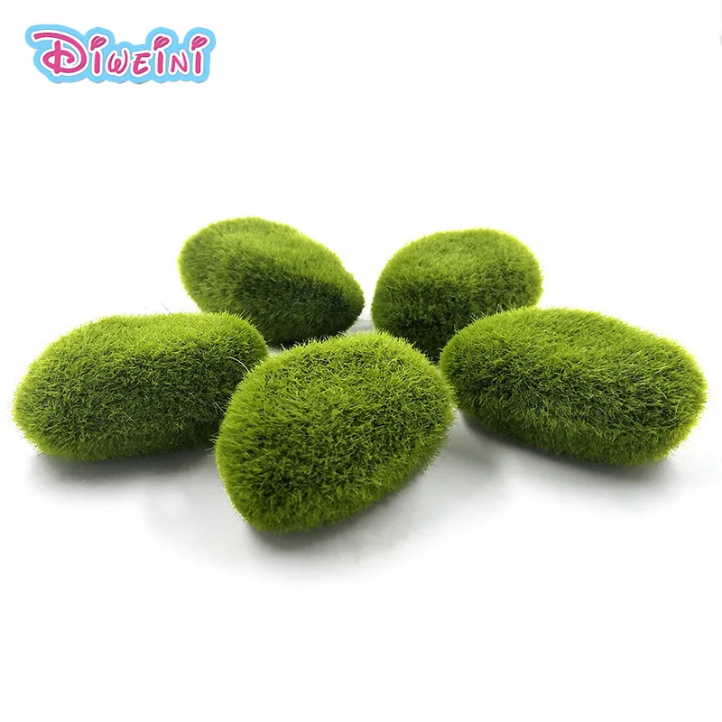 5 pcs/bag Mini Simulation Green Grass Play house toy Miniature Figures  mini DIY fairy garden statue Art Craft kids toy