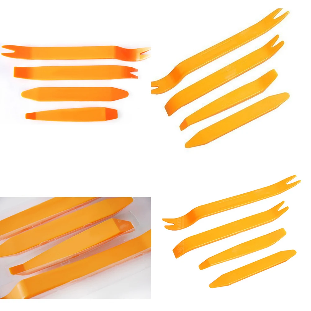 4pcs/set Plastic Auto Dismantle Tools Kit Car Radio Door Clip Panel Trim Dash Audio Removal Installer Pry Kit Refit Set