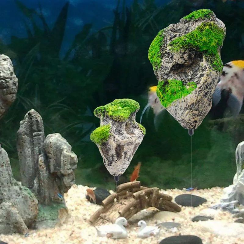 Great Aquarium Decoration Fish Tank Floating Rock Suspended Stone Artificial Floating Pumice Decor flying Rock Ornament
