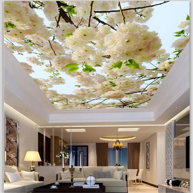 

wellyu Custom wallpaper 3d large three - dimensional photo wall обои murals fresh flowers living room ceiling roof wallpaper 3d