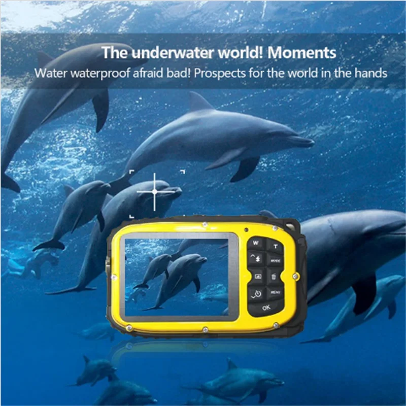 Minicámara Digital HD resistente al agua, videocámara De Fotos De 16MP, 2,7 pulgadas, Zoom 8x, cámara De Fotos, videocámara De vídeo antivibración, 1080P, CMOS