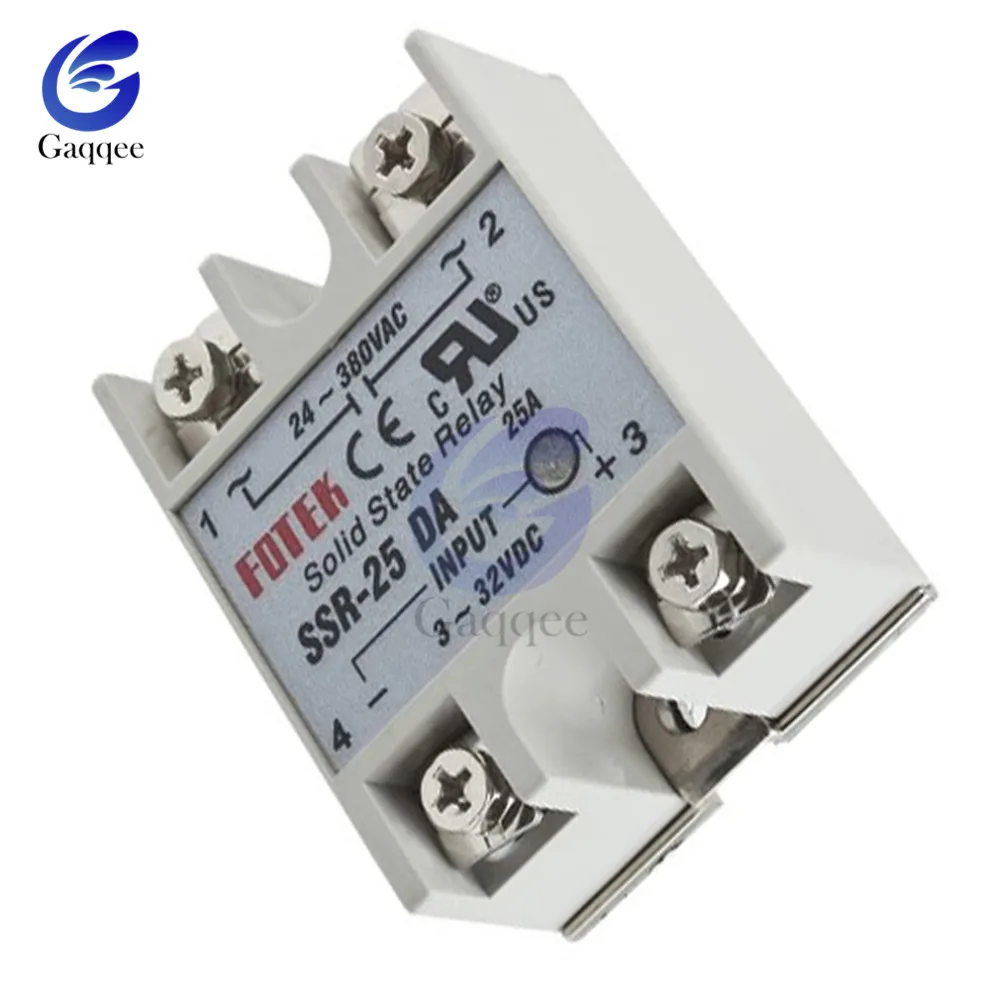 5PCS/Lot Solid State Module Solid State Relay Shield SSR-25DA 25A 3-32V DC to 24-380V AC SSR-25 Power Supply Relay Module Board