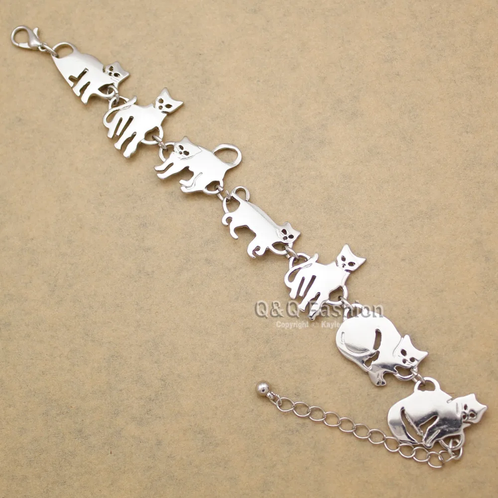 Cat Pendant Charm Chain Link Bracelets For Women Cowgirl Cuff Bangles Party  Gift Fashion Jewelry Pulseira Feminina Dropshipping - AliExpress