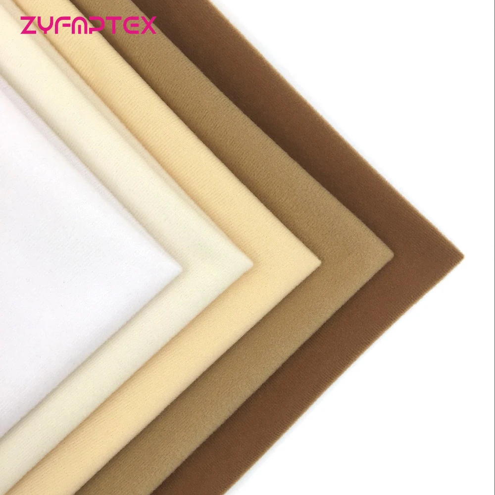 ZYFMPTEX 5 kolory DIY kolor skóry lalki tkaniny polarowe aksamitne tkaniny pluszowe tkaniny z włókna do Costura szycia rzeczy zabawki dzianiny nap