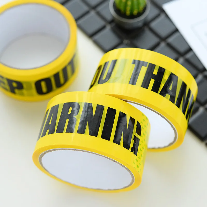 1 Roll 48mm*25m Opp Warning Tapes Caution Barrier Work Safety Adhesive Tapes DIY Sticker For Mall Store Factory School