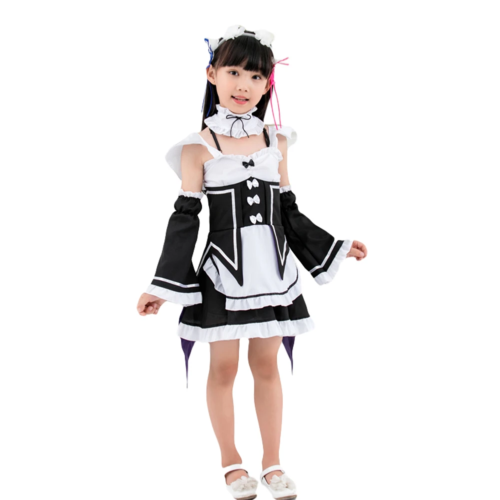 ELBCOS RE Zero Kids Ram Rem Cosplay Costume Apron Dress