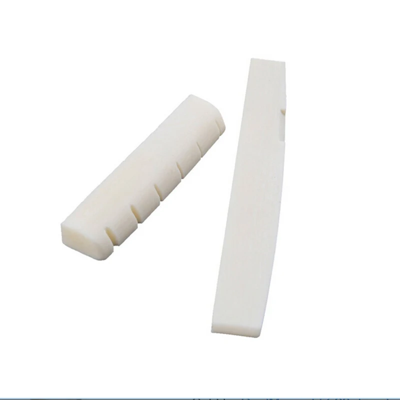 2Pcs Bone Ivory Upper Guitar Bridge Nut Saddle For 6 String Acoustic Guitar Music Instrument Replacement Spare Part