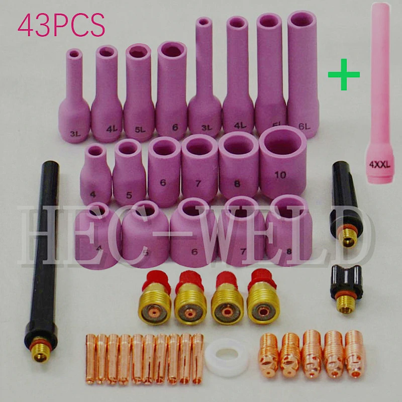 

Tig Welding Gas Lens Kit Long Alumina nozzle Fit SR WP9 20 25,43PK
