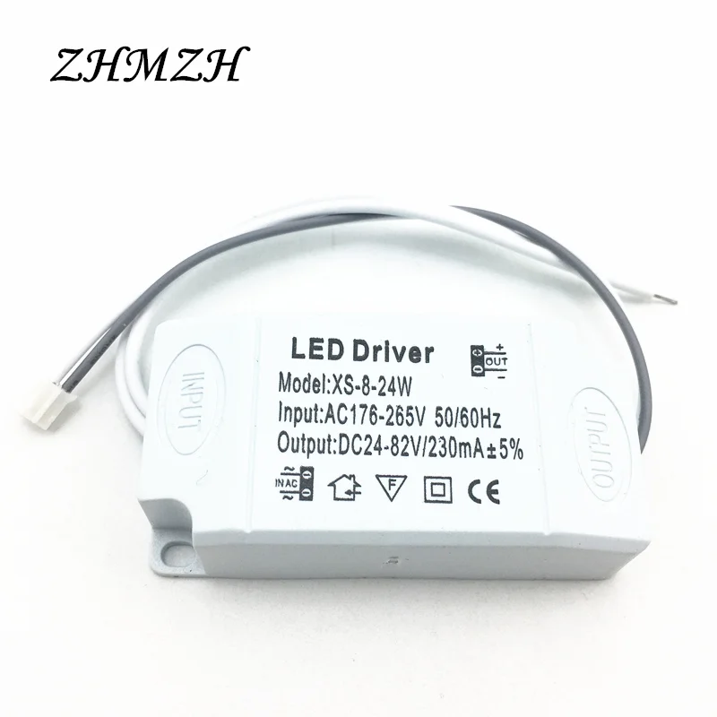 8-24W LED Constant Current Driver 230mA DC Output Power Supply 176-265V AC Input Lighting Transformer For LED Ceiling Lights