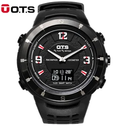 OTS Brand Men Sports Watches Dual Display Compass Wristwatches Waterproof Military Outdoor Watch Relogio Masculino