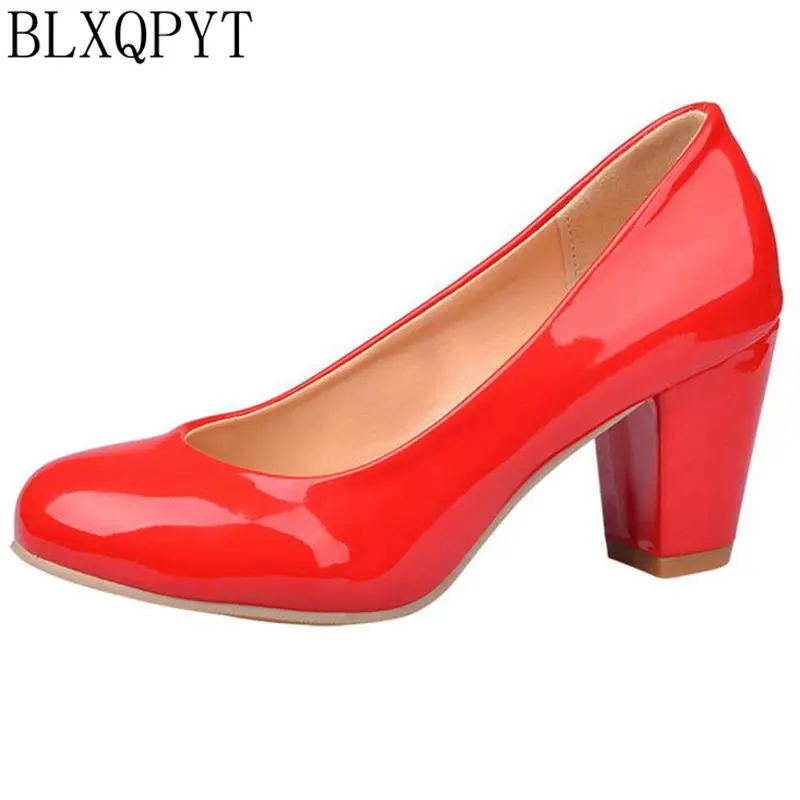 BLXQPYT 2017 New Big Size 34-43  4 Colour Spring Autumn Pumps High Heels for Women Dress PU Party Wedding Shoes 222-2