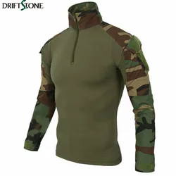 Tactical Camouflage T Shirt Tactical Uniform US Army Combat t-shirts Cargo Woodland Airsoft Paintball Tactical Clothing