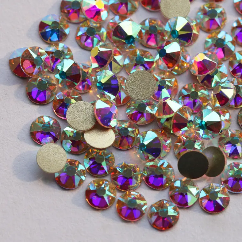 1440pcs/lot per size Crystal AB Non Hotfix Flatback Rhinestones for Nails 3D Nail Art Decoration Glitter Gemstones Jewelry Beads