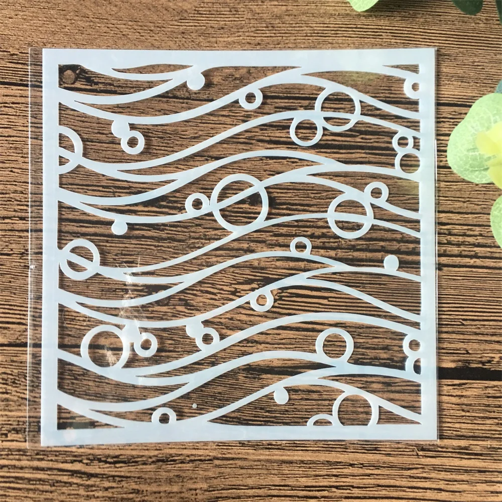 13cm Sea Water DIY Craft Layering Stencils Wall Painting Scrapbooking Stamping Embossing Album Card Template