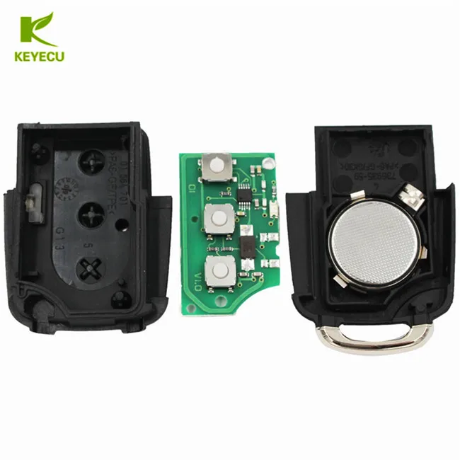 KEYECU 3-Tasten-Fernbedienungsschlüssel Teil 434 MHz 1K0 959 753 G für VW Caddy Eos Golf Jetta Tiguan, Seat Leon, Skoda Octavia II – Detail 2