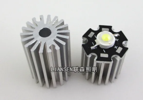 10pcs 10mm length LED sunflower radiator LED aluminum heatsink DIY lamp accessories 1W 3W 20MM diameter radiator