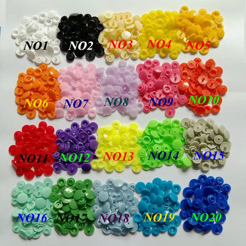 30-100set T5 baby Resin snap buttons plastic snaps clothing accessories Press Stud Fasteners Poppers 20 colors 1.2cm