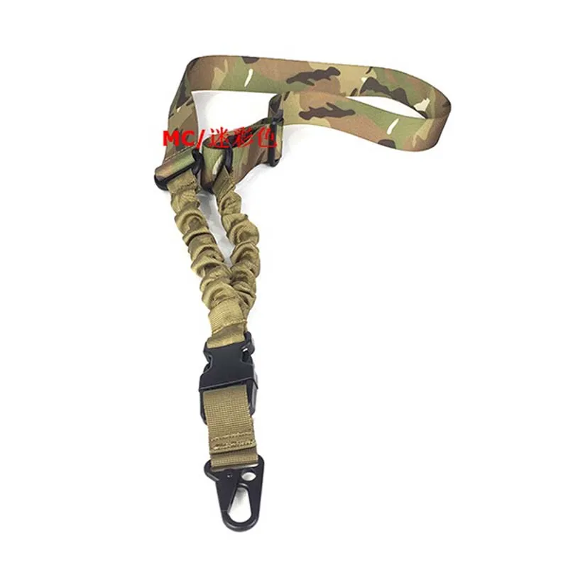 Outdoor Nylon Multi-Mission Adjustable one 1 Single Point Sling Strap Tactical Gun Rifle Sling Strap Belt MC/BK/KK/OD