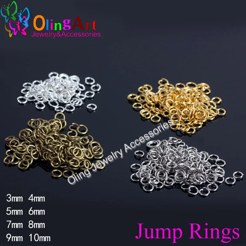 OlingArt Open Jump Ring 3 4 5 6 7 8 10 12mm link loop for DIY Jewelry making bronze Connector