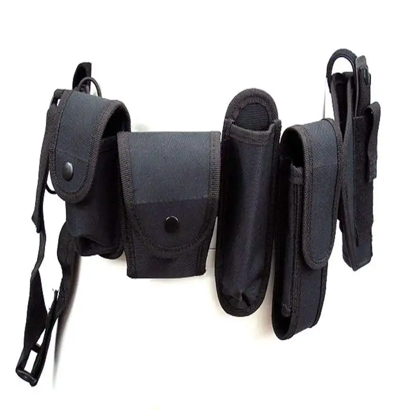 Police Utility Kit Black Duty Belt Tactical Pouch Security Military Guard Black AdjustsTen Sets 10 Pcs