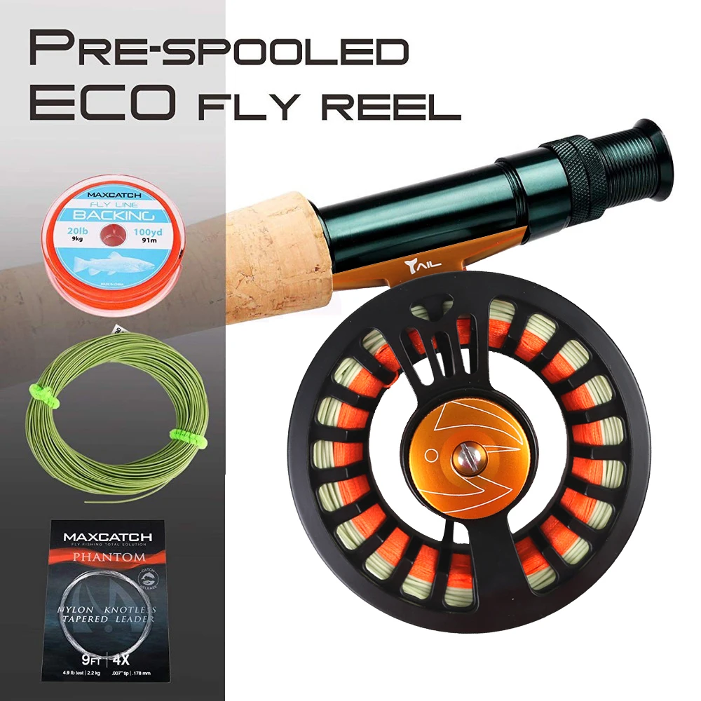 Maximumcatch Tail 3/4 5/6 7/8wt lekki Fly Fishing Reel duży Arbor czarny Fly Reel