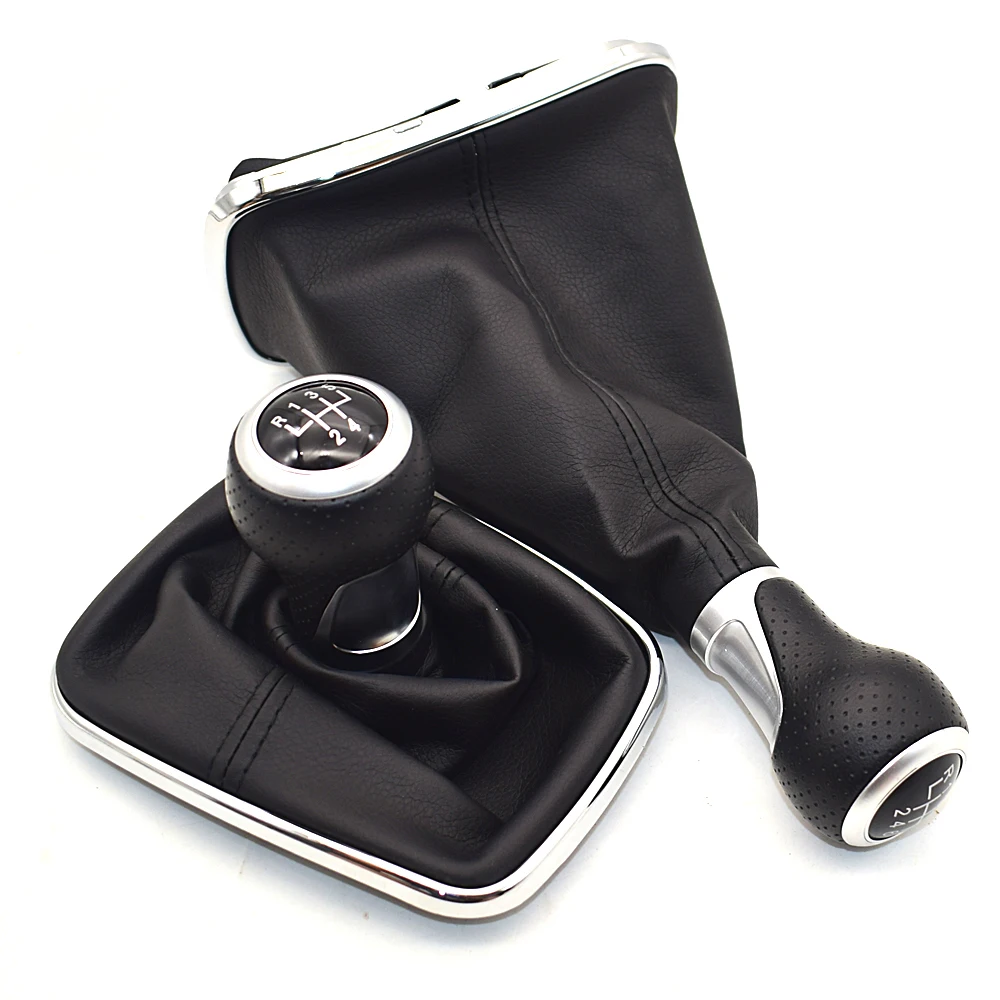 

5 / 6 Speed Shifter Manual Gear Shift Knob Gaitor Boot for Volkswagen VW MK4 Golf 4 IV GTI R32 Jetta Bora Red Stitch 12mm