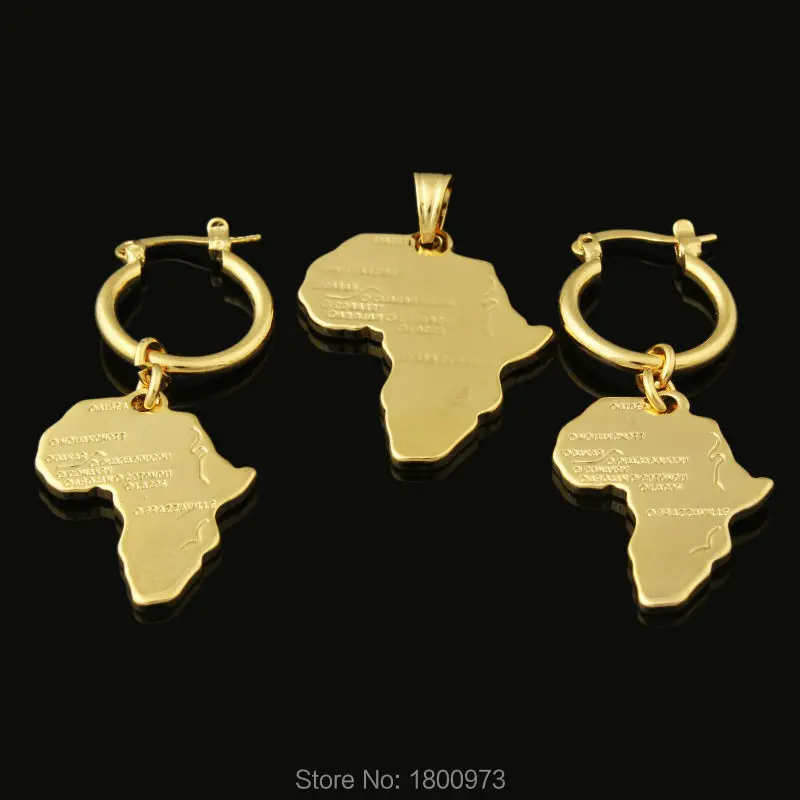 Adixyn African map jewelry sets  Gold Color jewelry sets for African / Ethiopian/Kenya/ Nigeria for  women girl gifts