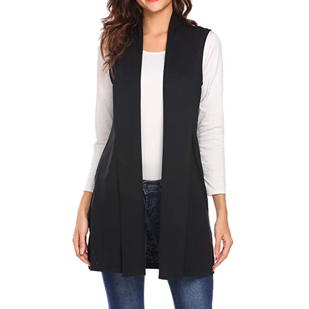 Stylish Bar Women Shawl Pocket Vest Open Stich Coat Jacket Vest Irregular Sleeveless Knit Bat Shirt Cardigan Female Feminino New