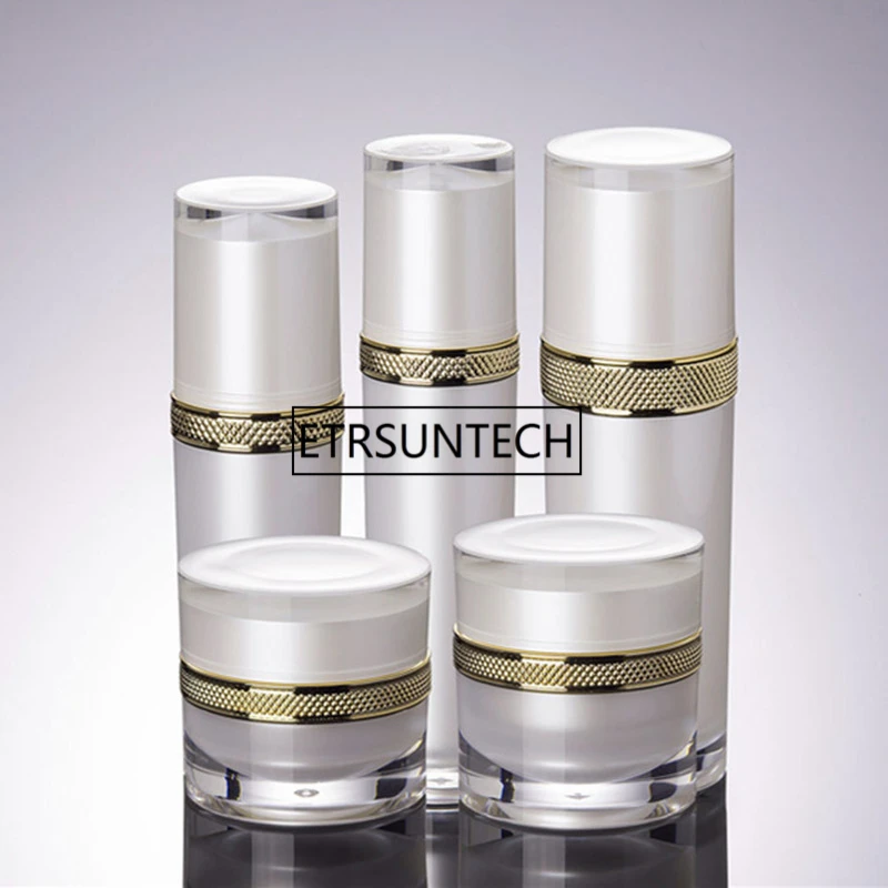 

30g50g Empty Elegant Cosmetic White Cream Jar, 30ml 50ml 100ml Acrylic Professional Lotion Pump Bottle F1549