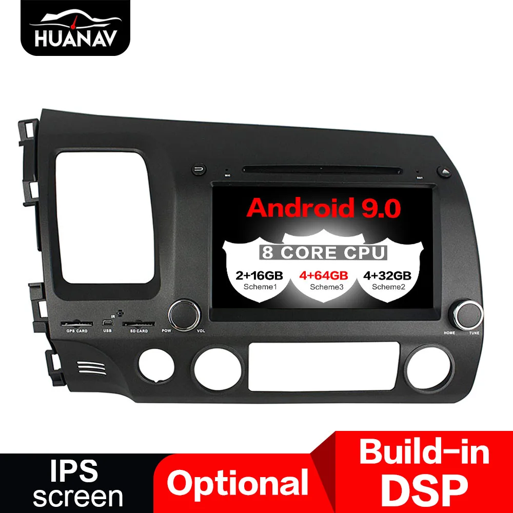 

DSP Android 9.0 Car DVD Player GPS navigation For Honda Civic 2007-2011 auto multimidia player radio stereo head unit recorder