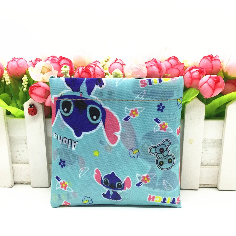 Disney Cartoon składana torba na zakupy Mickey torba na myszy Stitch do przechowywania o dużej pojemności urocza torba Tote torba na ramię dziewczyna torba na ramię