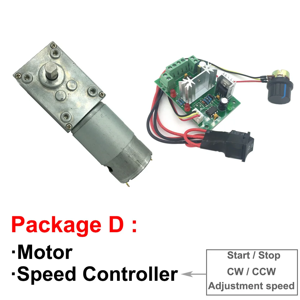12V 24V High Torque High RPM High Power DC Worm Gear Motors In DC Motor With 12 To 470RPM Self Locking Adjustable Speed Reversed