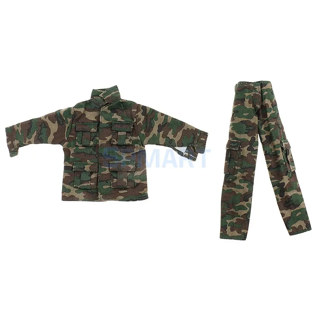 1/6 Scale Clothes Set Soldier Accessories Jungle Camouflage Combat Uniforms Suit for 12