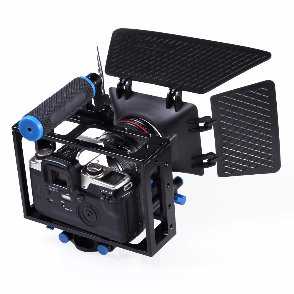 Matte box Video Camera Cage Rig with Handle Grip+Matte Box for DSLR Camcorder 5D Mark II Plastic matte box photography cameras