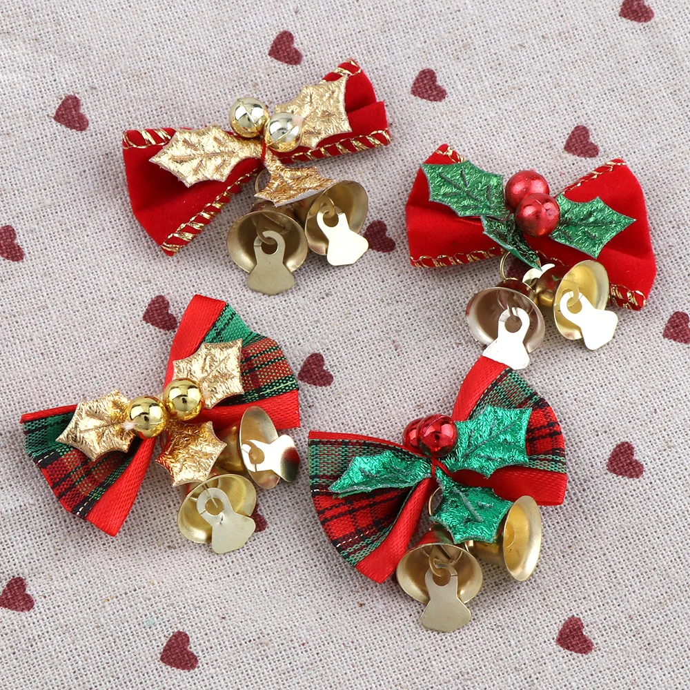 8PCS  Christmas Tree Bow Christmas Ornaments Bell 4 Type Mix  Home Garden Bows Christmas/Wedding Party Decoration