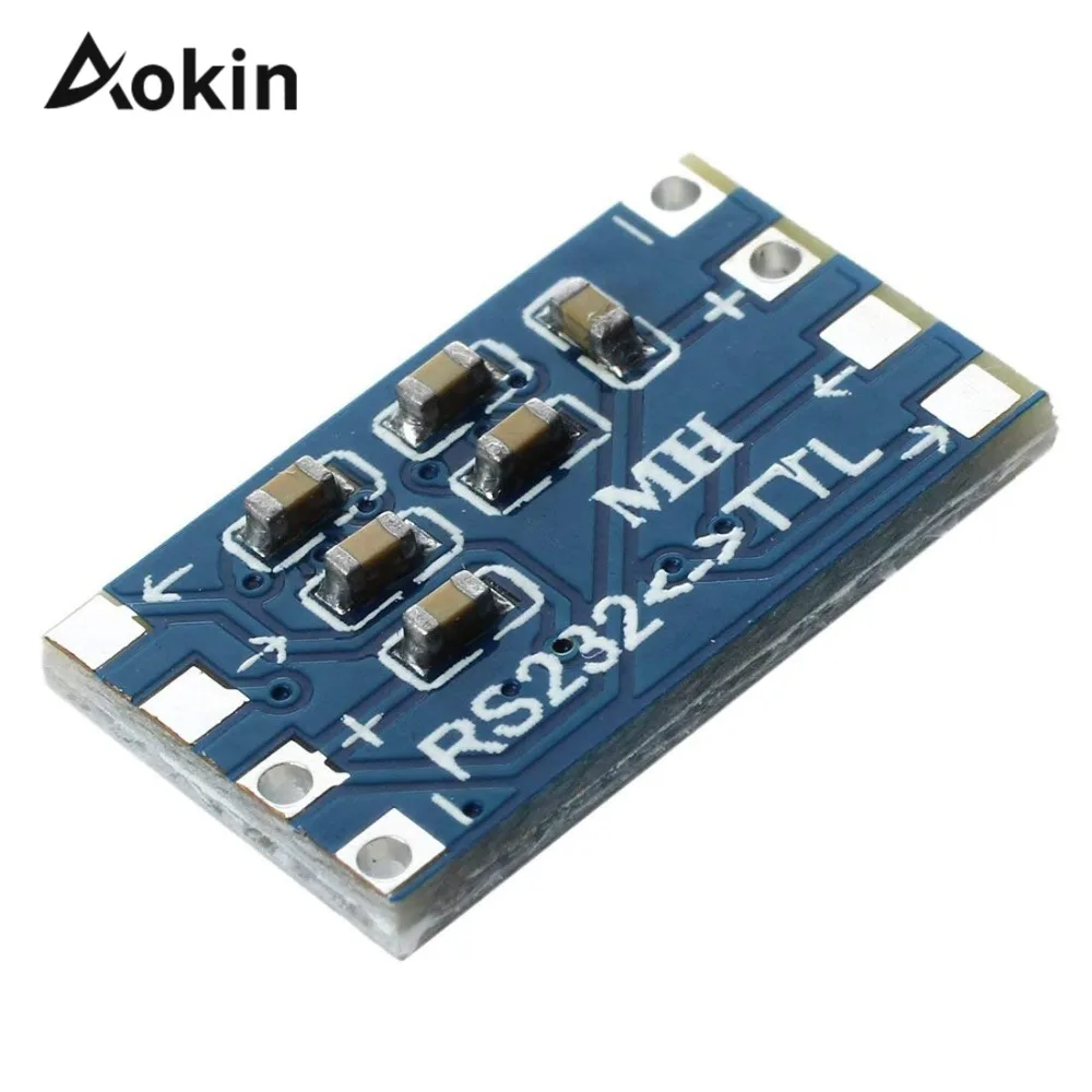Blauwe metalen mini RS232-TTL Conversie Module Board Adapter R Mini RS232 naar TTL Converter Adapter Module Board MAX3232