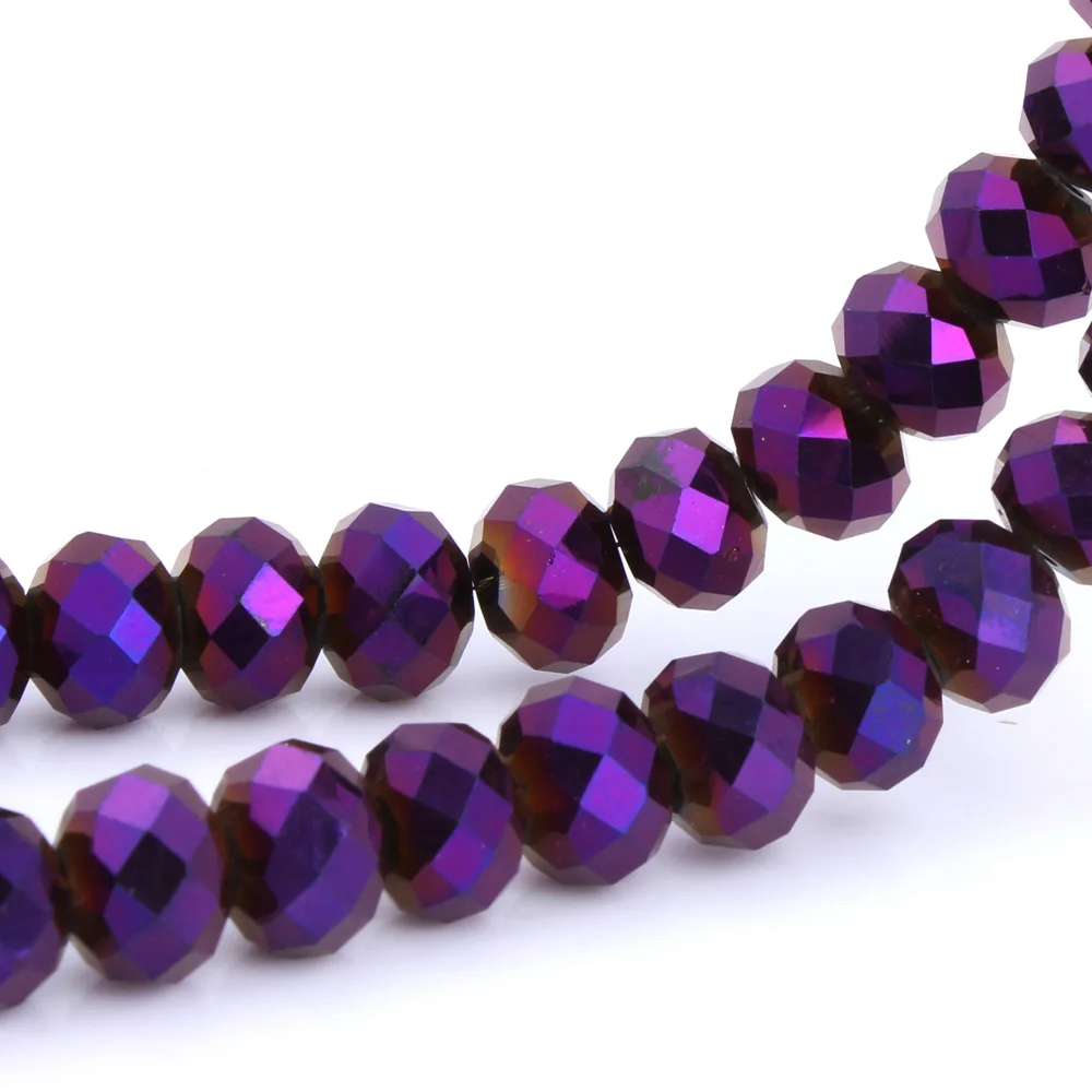 OlingArt 3/4/6/8/10mm Round Beads Rondelle Austria faceted Multicolored crystal purple color Loose bead DIY Jewelry Making