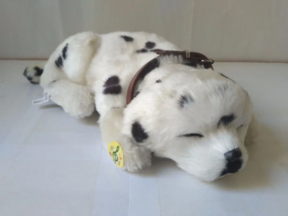 simulation prone Dalmatian dog 30x20cm model breathing dog handicraft,home decoration d2839