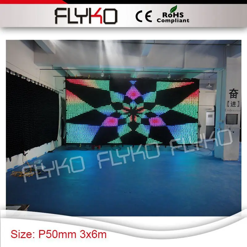 3*6m modern design measure P5 vision curtain show colorful video screen for nightclub stage display