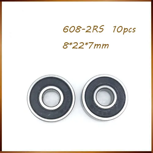 

10Pcs 608 2RS Bearing ABEC-5 8X22X7 MM Skateboard Ball Bearings 608RS Z3V3 608-2RS 608rs Deep Groove Steel Sealed Bearing