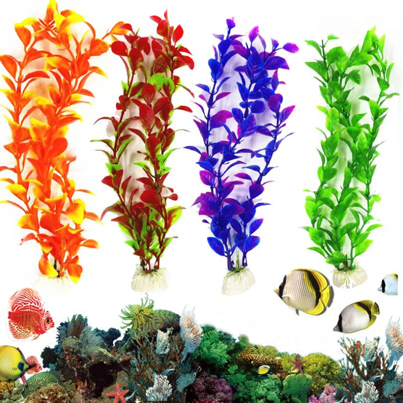 Height 25cm Aquarium Decoration Fish Tank Aquarium Plastic Plant Artificial Simulation Water Plants for Fish Tank Decor